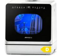 AIRMSEN Mini Lave-Vaisselle sans raccordement - Réservoir 5L 4 Couverts Adoucisseur 7 Programmes Départ Différé