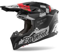 Airoh Aviator 3 Burnout Casque de motocross, Noir mat/rouge, Taille L (59/60)