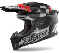 Airoh Aviator 3 Burnout casque de motocross, noir mat/rouge, XL (61/62)
