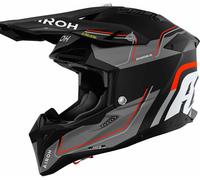 Airoh Aviator 3 Leader Casque de motocross, noir mat/gris/orange, Taille S (55/56)