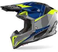 Airoh Aviator 3 Push Casque de motocross, bleu, taille S pour homme