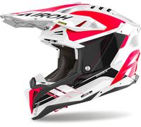 Airoh Aviator 3 Saber Casque de motocross, blanc-rouge, taille XS pour homme