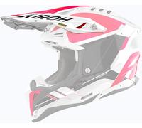 Frontal Casque AIROH Aviateur 3 Saber Blanc Rouge Brillant