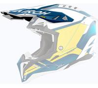 Frontal Casque AIROH Aviateur 3 Saber Blanc Bleu Mat