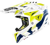 Airoh Aviator 3 Spin Casque de motocross, bleu-jaune, taille L