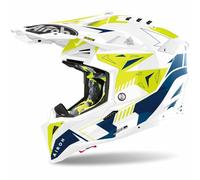 Airoh Aviator 3 Spin, casque croisé L Blanc/Jaune Néon/Bleu Blanc/Jaune Néon/Bleu