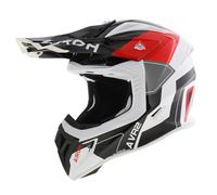 Airoh Aviator Ace 2 Casque Cross Shield Brillant Noir Blanc Rouge