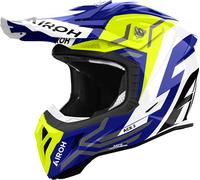 Airoh Aviator Ace 2 Ground, casque à croix L Blanc/Bleu Foncé/Jaune Néon Blanc/Bleu Foncé/Jaune Néon