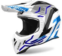 Airoh Aviator Ace 2 Ground Casque de motocross, blanc-bleu, taille L pour homme