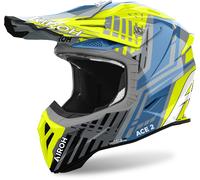 Airoh Aviator Ace 2 Proud Casque de motocross, bleu-jaune, taille S pour homme