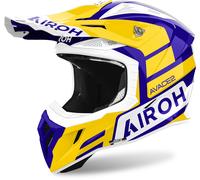 Airoh Aviator Ace 2 Sake Casque de motocross, blanc-bleu-jaune, taille XL pour homme