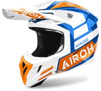 Airoh Aviator Ace 2 Sake Casque de motocross, blanc-bleu-orange, taille XL pour homme