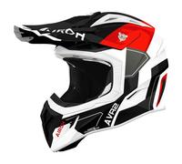 Airoh Casque cross Aviator Ace 2 Shield Brillant Noir/Blanc/Rouge