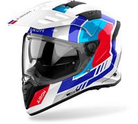 Airoh Bandit Horn Casque d’enduro, blanc-rouge-bleu, taille S pour homme
