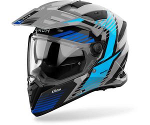 Airoh Bandit Spicy Casque d’enduro, Gris/Noir/Bleu, Taille M (57/58)