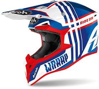 AIROH Casco Cross | Enduro WRAAP Broken Blue | Red Gloss