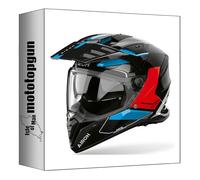 airoh Casque Dual pour Moto Bandit bat17 Tune Bleu Rouge Gloss Taille s mototopgun ai64a13111tbc