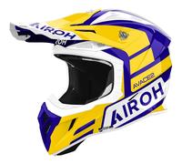 Airoh Aviator Ace 2 Sake Casque de motocross, blanc-bleu-jaune, taille XS