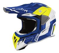 Airoh Casque de motocross Aviator Ace 2 Shield Bleu/Blanc/Jaune Néon Taille S