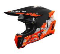 Airoh Casque de motocross Twist 3.0 Dirt Mat – Noir/Orange/Rouge – Taille S