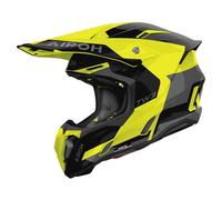 Airoh Twist 3 Fancy Casque de motocross, noir/gris/jaune fluo, Taille L (59/60)