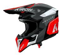 Airoh Casque de motocross Wraaap Conquer Gris/Rouge/Blanc Taille L