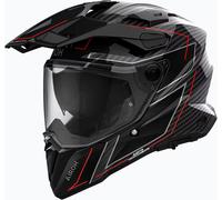 Airoh Commander 2 Carbon Stylish, casque d aventure XS Noir/Rouge Noir/Rouge