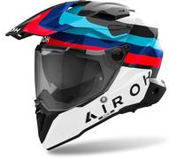 Airoh Commander 2 Doom Casque de Motocross, weiß/Rot/Blau, M (57/58)