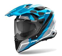 Airoh Commander 2 Mavick Casque de Motocross, Schwarz/Grau/Blau, XL (61/62)