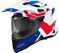 Airoh Commander 2 Reveal, casque d aventure L Blanc/Bleu/Rouge Blanc/Bleu/Rouge