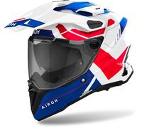 Airoh Commander 2 Reveal Casque de motocross, Blanc/Bleu/Rouge, Taille L (59/60)