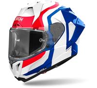 Airoh GP 800 Competition Carbon Casque, blanc-rouge-bleu, taille M pour homme