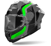 Airoh GP 800 Competition Carbon Casque, Noir/Gris/Vert, Taille S (55/56)