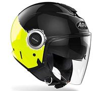 Airoh HEF31 Casque Helios Fluo Brillant XS Homme, Noir/Jaune Gloss