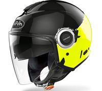 Airoh Helyos Fluo Casque jet, noir-jaune, taille XS pour homme