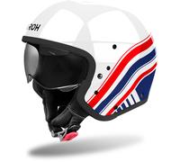 Airoh J110 Eon Casque jet, Blanc/Bleu/Rouge, Taille M (57/58)