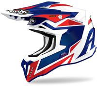 Airoh Strycker Axe Carbon Casque Motocross, bleu/rouge, Taille XS (53/54)