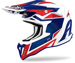 Airoh Strycker Axe Carbon Casque Motocross, bleu/rouge, Taille XS (53/54)