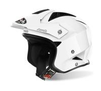 Airoh Trr Strrs14 Casque Jet Trial Fibre Hpc Blanc Brillant Plusieurs Tailles
