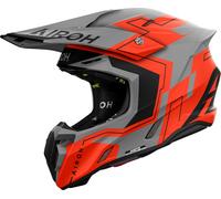 Airoh Twist 3 Dizzy Casque de motocross, gris-orange, taille L pour homme
