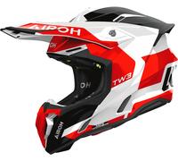 Airoh Twist 3 Fancy Casque de motocross, Blanc/Noir/Rouge, Taille S (55/56)