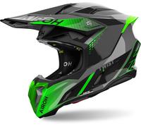 Airoh Twist 3 Shard Casque de motocross, noir-gris-vert, taille L pour homme