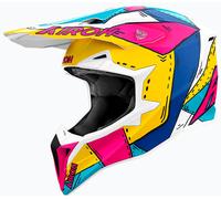 Airoh Wraaap Paint, casque de motocross S Blanc/Bleu/Jaune/Fuchsia Blanc/Bleu/Jaune/Fuchsia