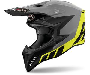 Airoh Wraaap Reloaded Casque de motocross, noir/gris/jaune, Taille XS (53/54)