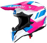 Airoh Wraaap Vision Casque de motocross, blanc-rose-bleu, taille S pour homme