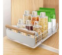 AirOpen Tiroir Coulissant Cuisine, Rangement et Organisation Armoire rangement Tiroirs avec Glissière Silencieuse et Démontable, Organisateur Tiroir pour Rangement Cuisine(Blanc)