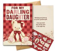 AIROW Carte d'anniversaire pour fille, motif ours en peluche