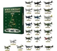 Airplane Advent Calendar 2025, 24 Days WWII Aircraft Advent Calendar with Mini Warbirds, WW2 Airplane Countdown Gift for Kids, Collectors & Aviation Lovers (AB)