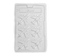 Cacao Lot de 5 moules à chocolat double 6 cavités en PVC Avion 17 x 26 x 2,1 cm