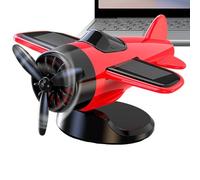 Airplane for Car, Solar Powered Dashboard Ornament for Vehicles, Rotating Model Toy Fan Decoration for Kids Men Car Interior Accessories and Driver Collectible Display Surprises